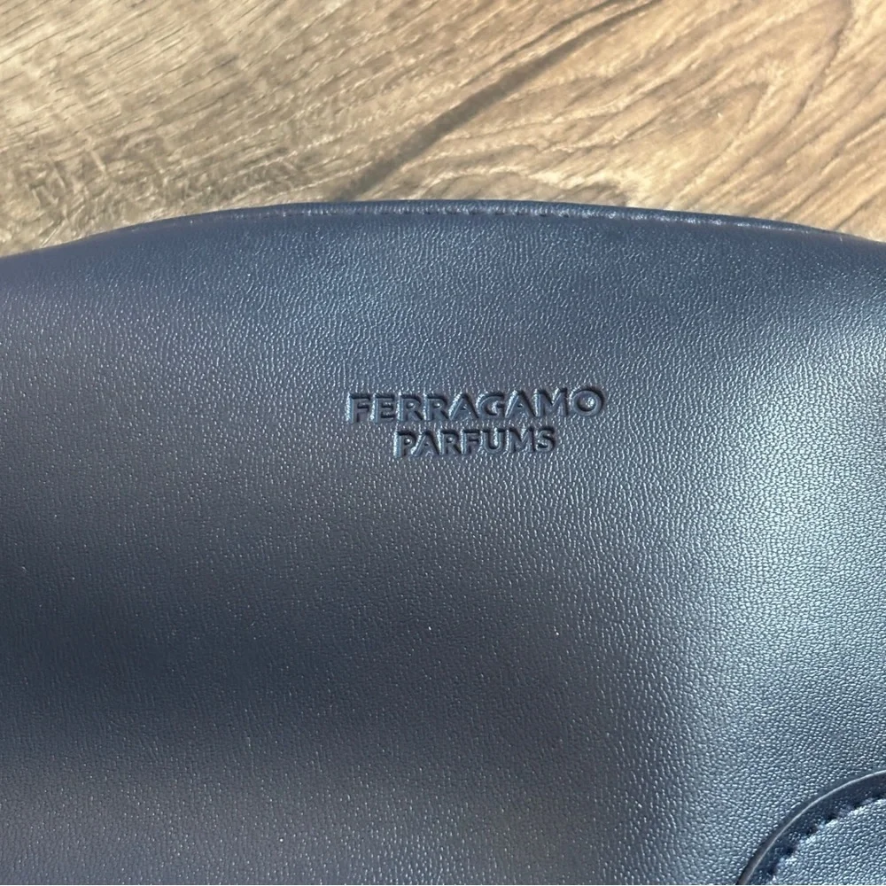 Ferragamo Navy Blue Cosmetic/Toiletry Bag